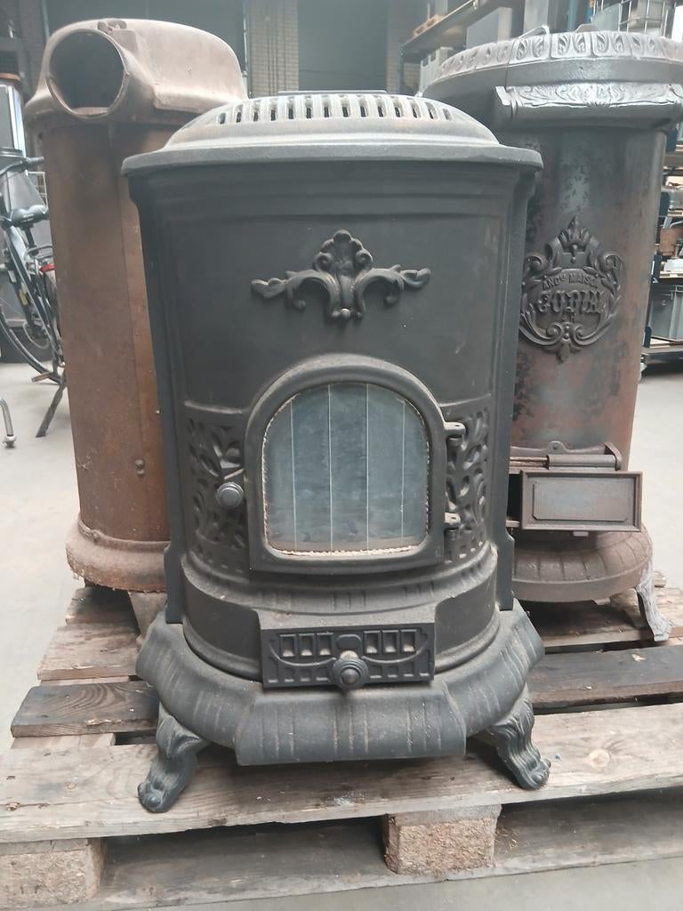 Zwarte gietijzeren kachel gaskachel, Huis en Inrichting, Kachels, Ophalen