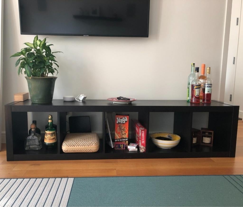 Kallax expedit 5 vaks open kast vakkenkast 5x1 zwart Ikea, Ophalen, Minder dan 50 cm, 5 laden of meer, 100 tot 150 cm