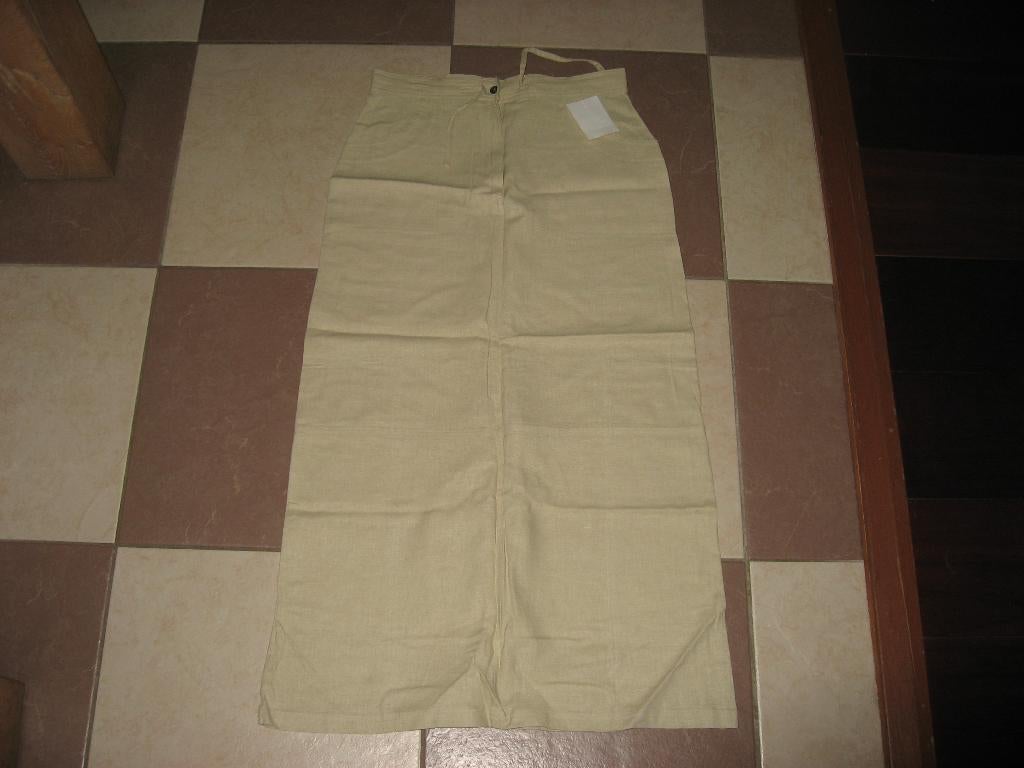 nieuwe beige linnenmix lange rok, mt 38/40, nog met kaartje, Kleding | Dames, Rokken, Maat 38/40 (M), Verzenden, Beige, Nieuw