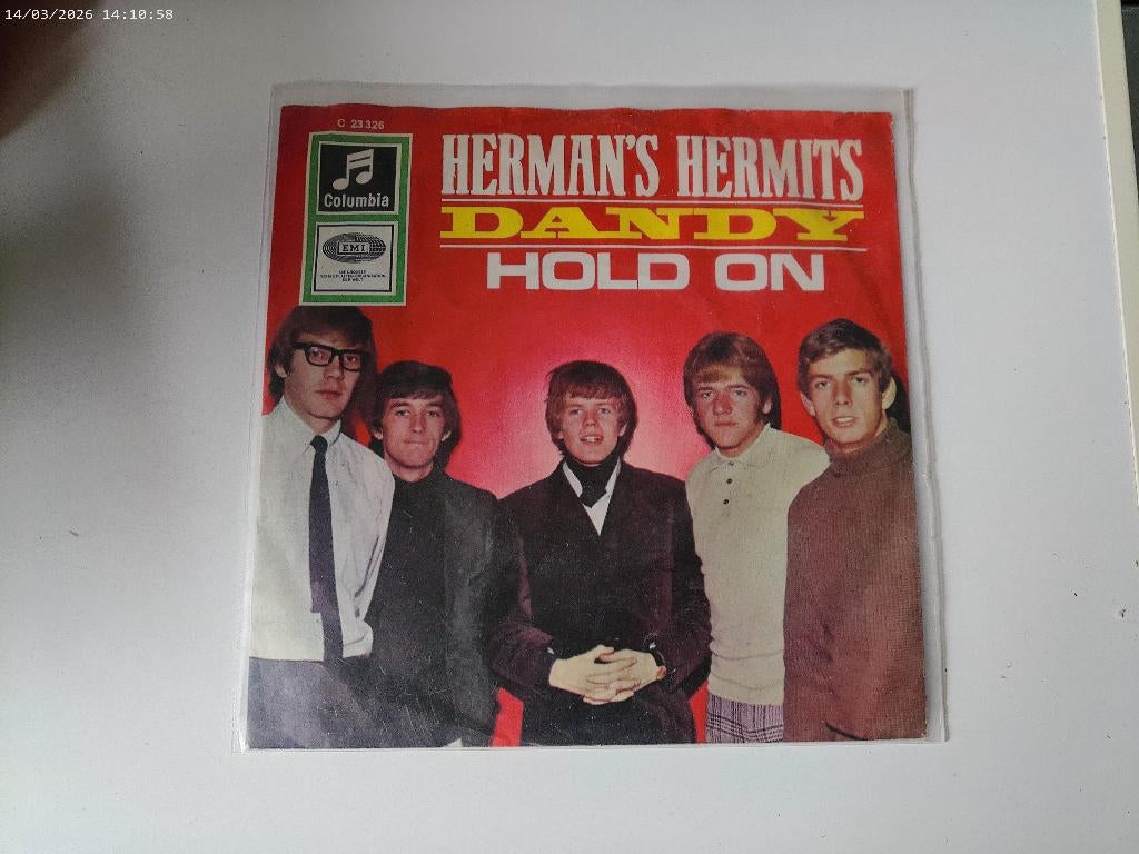 Herman's Hermits - Dandy / Hold on .,.,, Cd's en Dvd's, Vinyl Singles, 7 inch, Single, Ophalen of Verzenden, Zo goed als nieuw
