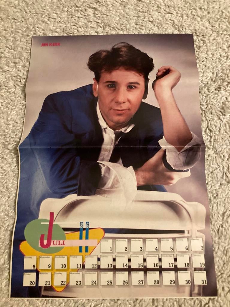 Poster A3 formaat JIM KERR Simple Minds, Ophalen of Verzenden, Zo goed als nieuw, A1 t/m A3