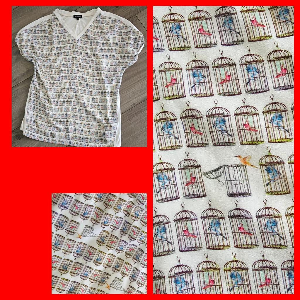Witteveen prachtig shirt met vogeltjes mt M in zeer goede st, Kleding | Dames, T-shirts, Ophalen of Verzenden, Zo goed als nieuw