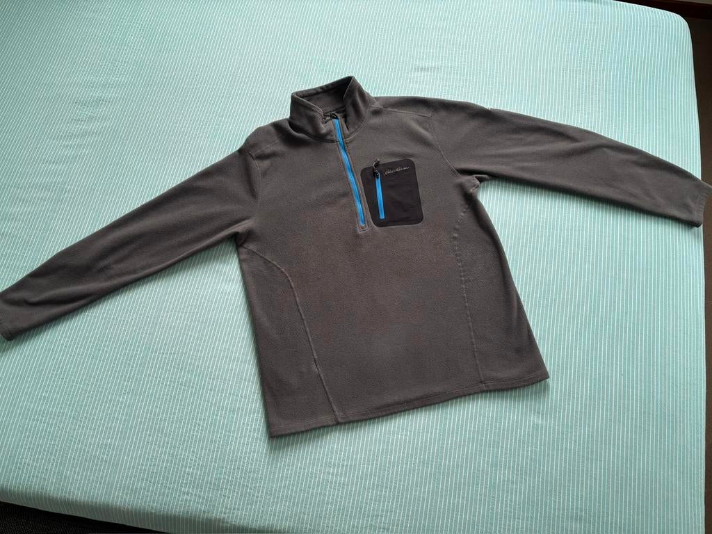 Eddie Bauer Fleece Trui - grijs - maat L, Maat 52/54 (L), Ophalen of Verzenden, Grijs, Gedragen