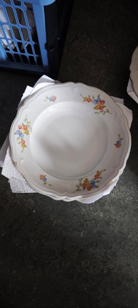 Compleet traditioneel servies van Kahla met bloemmotief, Ophalen