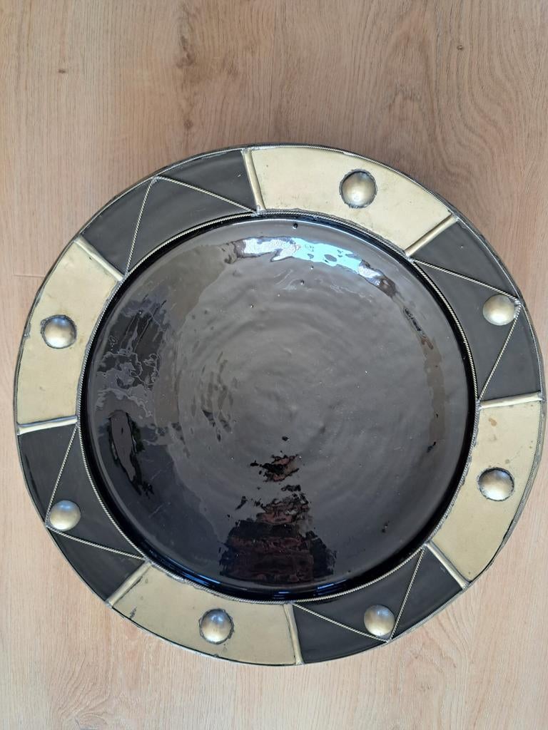 Grote Marokkaanse Couscous Schaal - Zwart/Zilver 41 cm, Ophalen