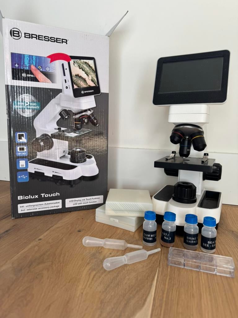 Bresser Microscoop zo goed als nieuw, Audio, Tv en Foto, Optische apparatuur | Microscopen, Ophalen, Zo goed als nieuw, 1000x of meer
