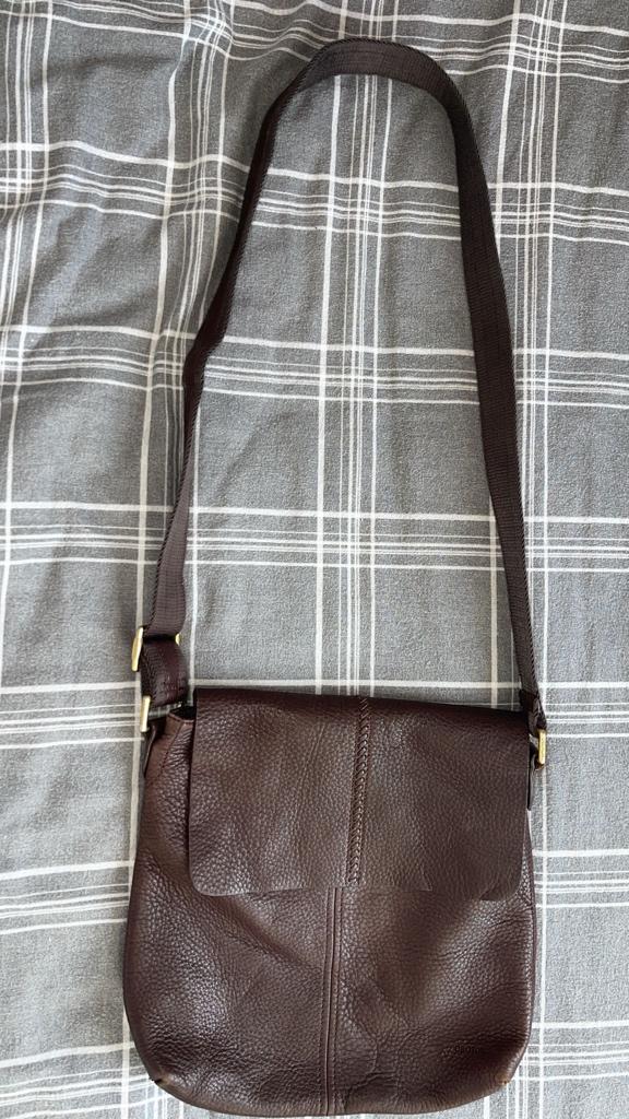 Oroton Bruin Leren Y2K Schoudertas  – Vintage - Tas-045, Verzenden, Gebruikt, Bruin, Schoudertasje