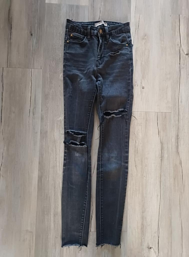 Stoere zwarte jeans Denim Co. maat 32/XXS, Kleding | Dames, Spijkerbroeken en Jeans, Zwart, Ophalen of Verzenden, Zo goed als nieuw