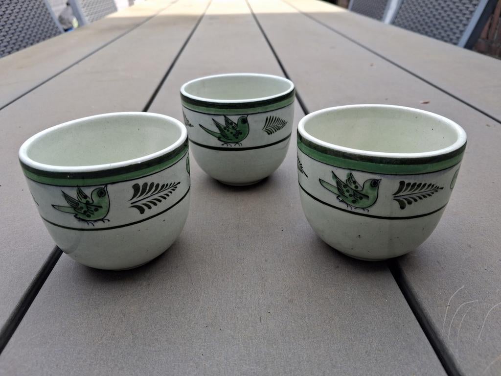 Set van 3 handgemaakte Mexicaanse keramische kopjes, Ophalen of Verzenden