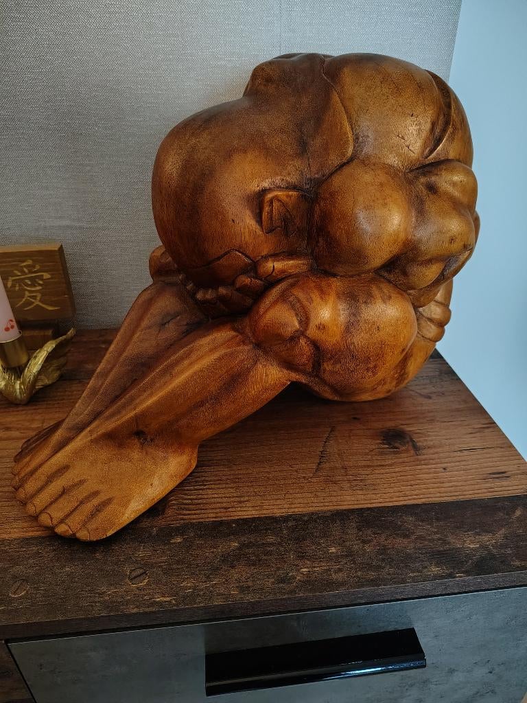 Hand gesneden grote yogiman of orang malu, Ophalen of Verzenden, Zo goed als nieuw