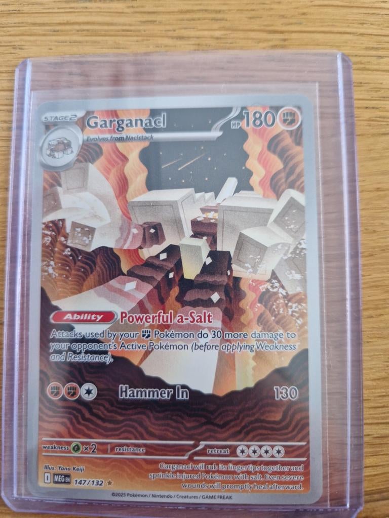 Garganacl ex 147/132 Megalo League Pokémon Kaart, Ophalen of Verzenden, Zo goed als nieuw, Losse kaart, Foil