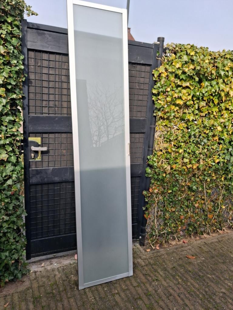 4 Pax kastdeuren met melkglas, 2 met scharnieren, Ophalen, Gebruikt, 200 cm of meer, 50 tot 100 cm