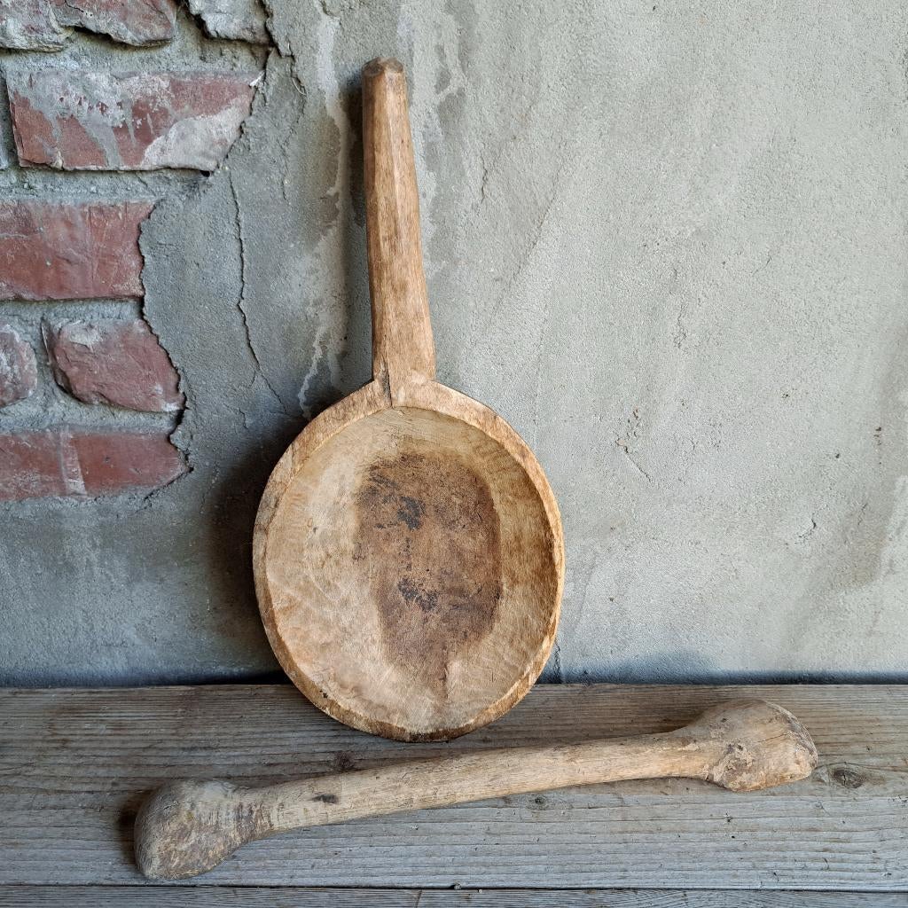 Oude brocante houten schep gruttersschep lepel *Etage3*, Huis en Inrichting, Woonaccessoires | Overige, Gebruikt, ., Ophalen of Verzenden