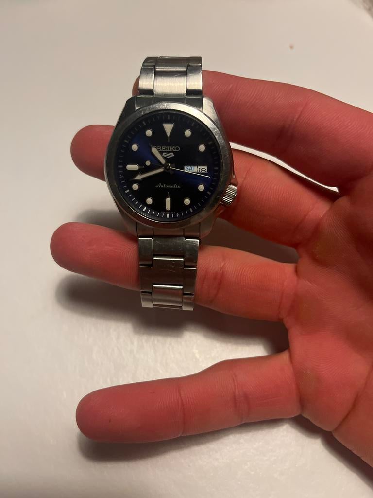 Seiko 5 Automatisch Horloge - Klassiek Blauw, Seiko, Gebruikt, Staal, Polshorloge