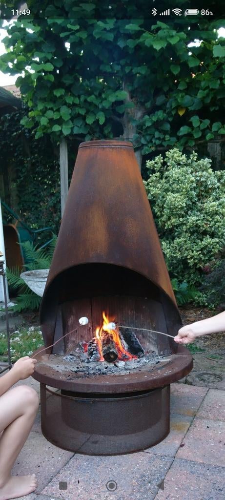 Prachtige robuuste Noorse tuinhaard / houtkachel Peis nr 7, Ophalen, Gebruikt