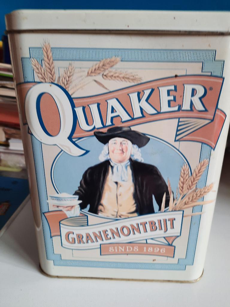 blik Quaker granenontbijt, gebruikt, Verzamelen, Ophalen of Verzenden, Gebruikt, Overige