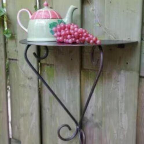 Tuintafel - Muurtafel - Wandconsole - Halfrond - Metaal, Tuin en Terras, Tuintafels, Nieuw, Rond, Metaal, Ophalen