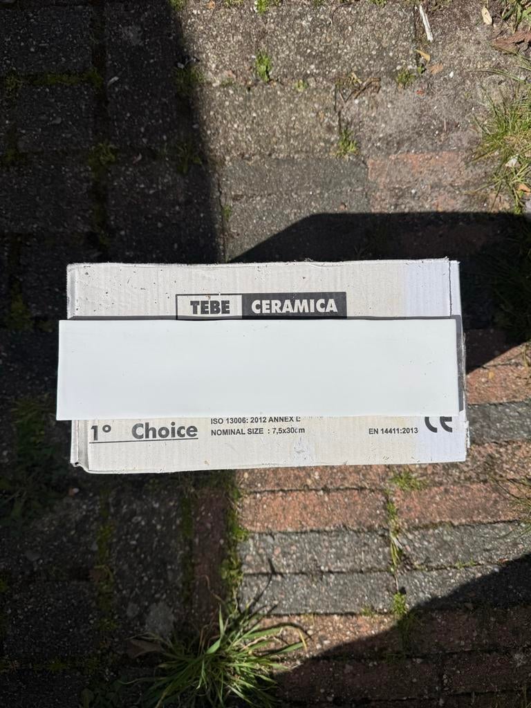 Tebe tegels badkamer handvormige wit glans, Ophalen, Nieuw, Minder dan 5 m², 20 tot 40 cm