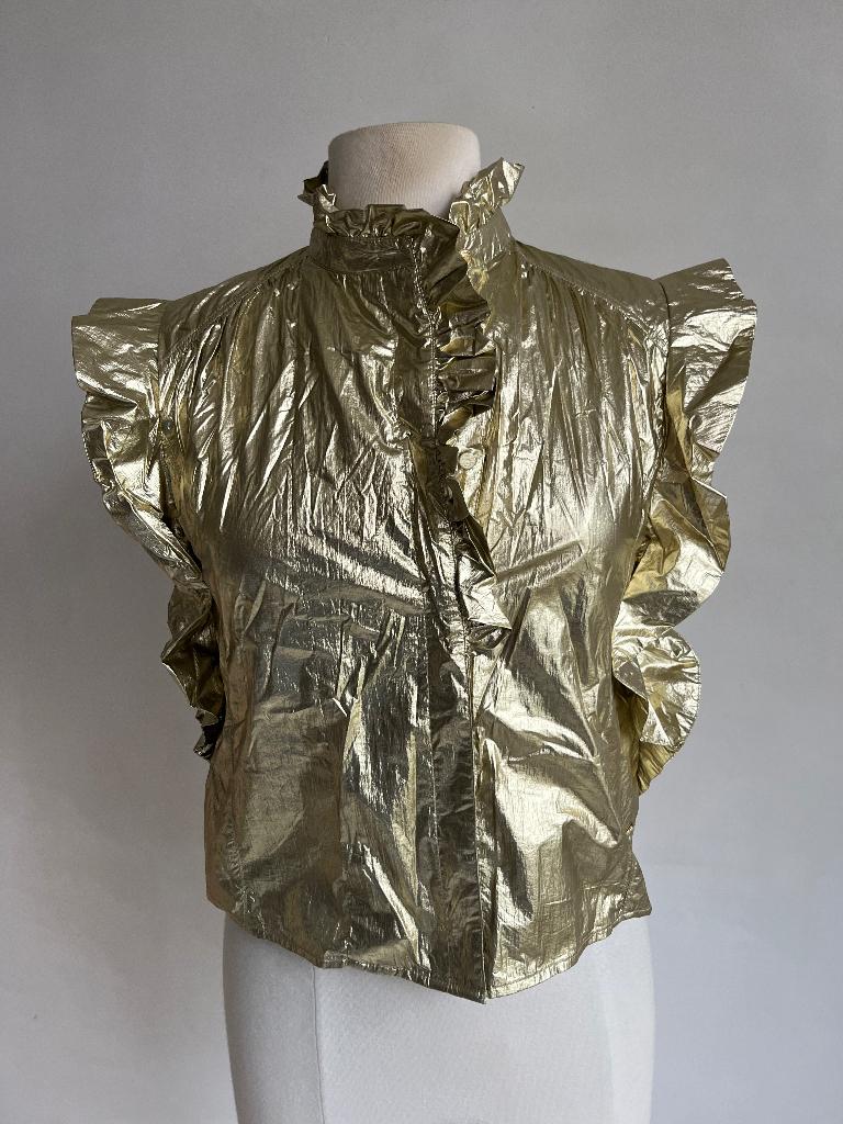 josh v blouse maat XS goud, Kleding | Dames, Blouses en Tunieken, Overige kleuren, Verzenden, Zo goed als nieuw, Maat 34 (XS) of kleiner
