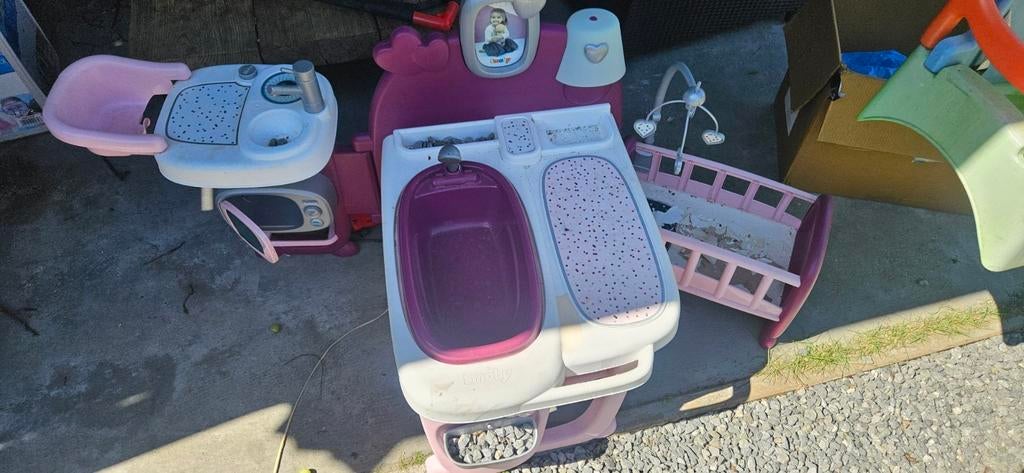 Smoby Baby Verzorgingstafel met Badje en Accessoires, Gebruikt, Overige typen, Standaard, Ophalen