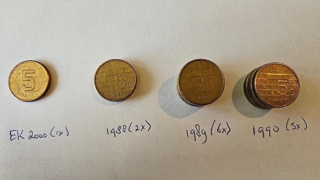 Nederlandse vijfjes 5 gulden munten, Postzegels en Munten, Munten | Nederland, Ophalen of Verzenden, Koningin Beatrix, 5 gulden