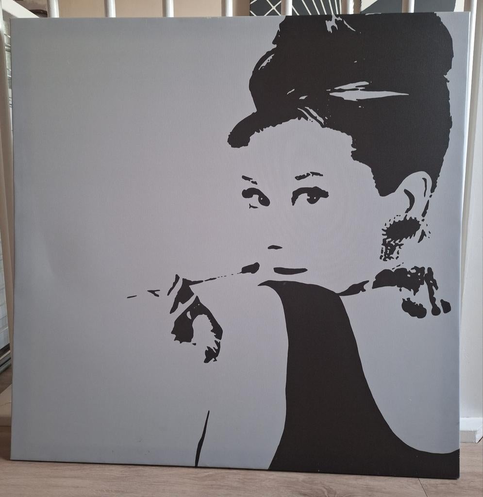 IKEA Pjätteryd Canvas Audrey Hepburn 90x90cm, Huis en Inrichting, Woonaccessoires | Schilderijen, Tekeningen en Foto's, Ophalen