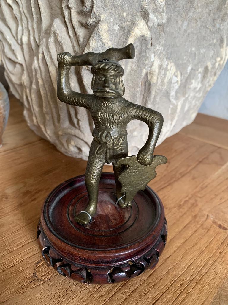 Bodemvondst, kandelaar, brons, middeleeuwse, Antiek en Kunst, Ophalen of Verzenden