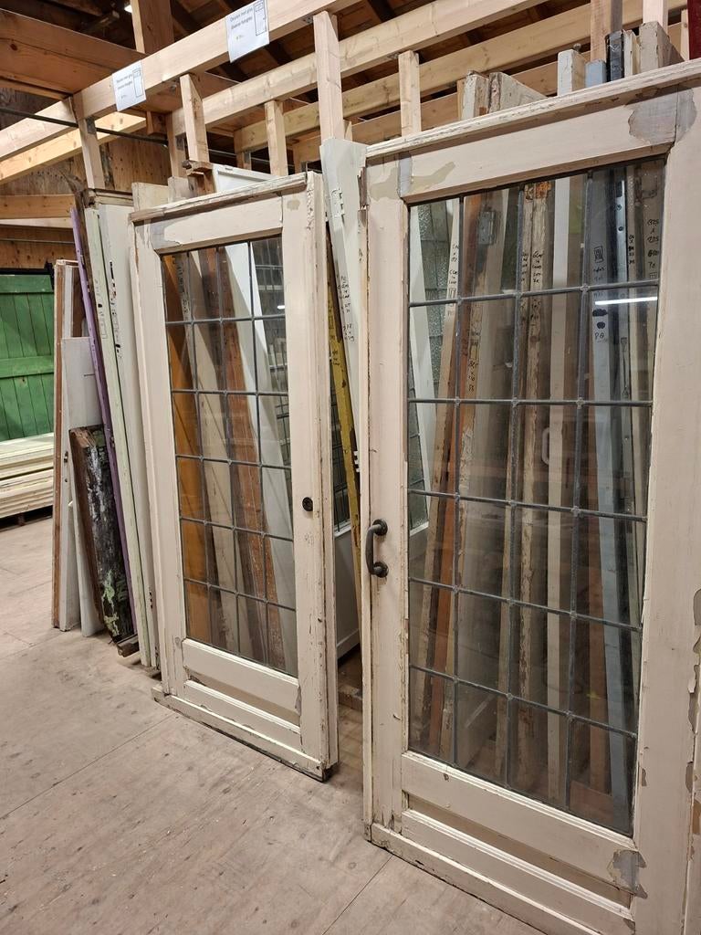 Ensuite schuifdeuren met glas in lood, Ophalen, Gebruikt
