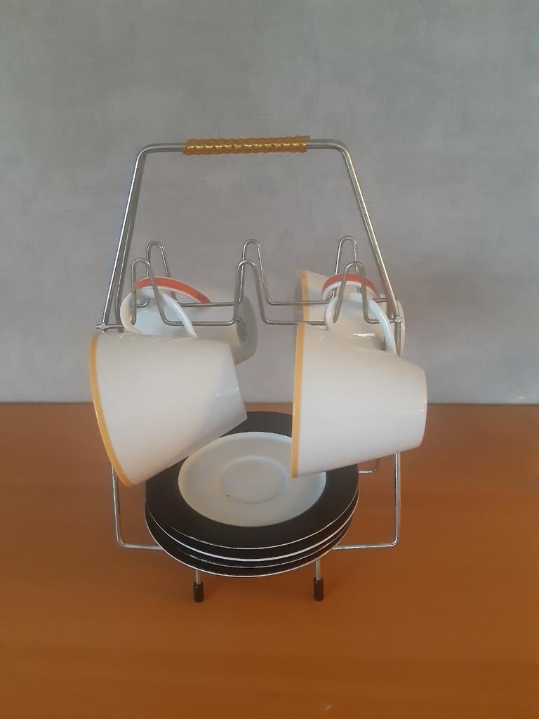 Decoratie rekje met D.E  kop en schotels ., Ophalen, Overige stijlen, Kop(pen) en/of Schotel(s)