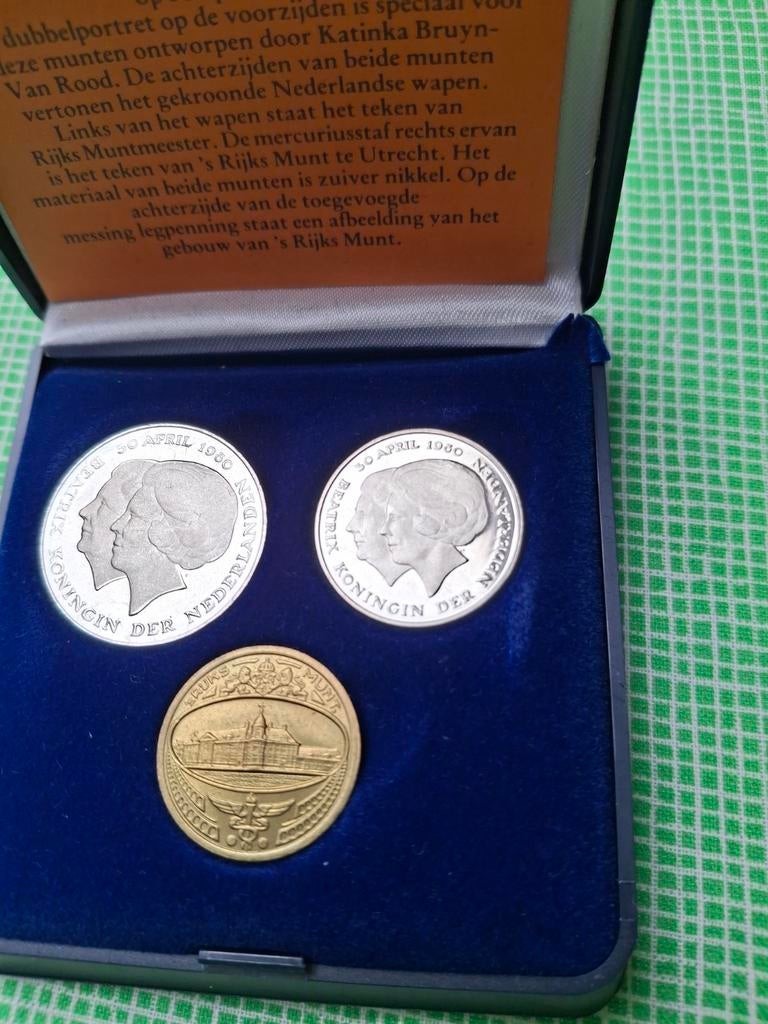 Set van 3 herdenkingsmunten 30 april 1980 Juliana Beatrix, Setje, Koningin Beatrix, Geboorte of Huwelijk, Overige waardes
