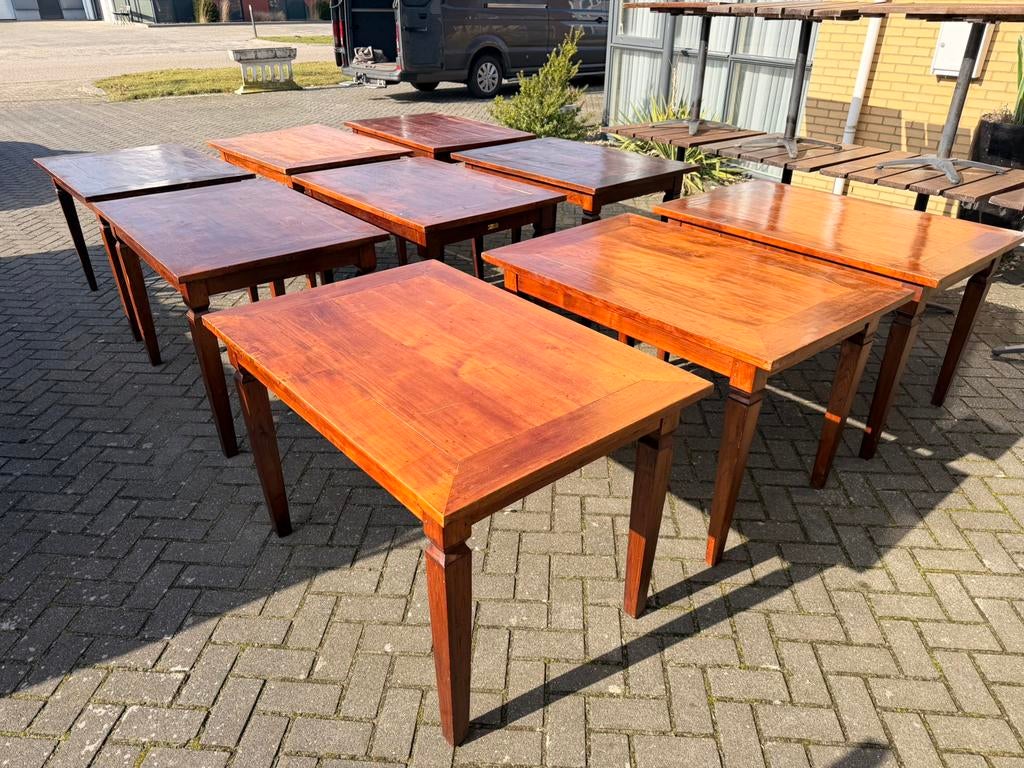 Antieke massief houten eettafels 120x80 cafe tafel bistro, Gebruikt, 100 tot 150 cm, Cafe bistro bar kroeg retro vintage klassiek
