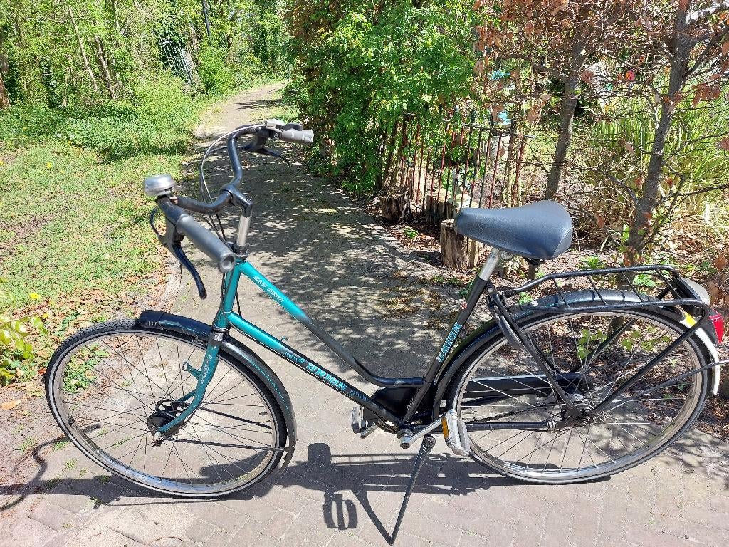 Mooie zwrt/groene Union San Remo, Trommelrem, Ophalen, Overige merken, 53 tot 56 cm