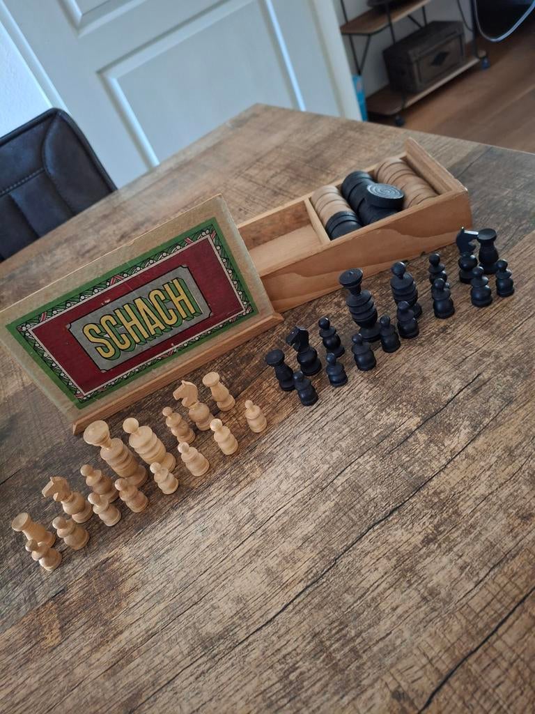Apart schaakspel met damstenen, Hobby en Vrije tijd, Gezelschapsspellen | Bordspellen, Ophalen of Verzenden