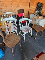 Vintage Cafestoelen - 2 Bruin, 3 Wit, 1 Rood, Antiek en Kunst, Ophalen