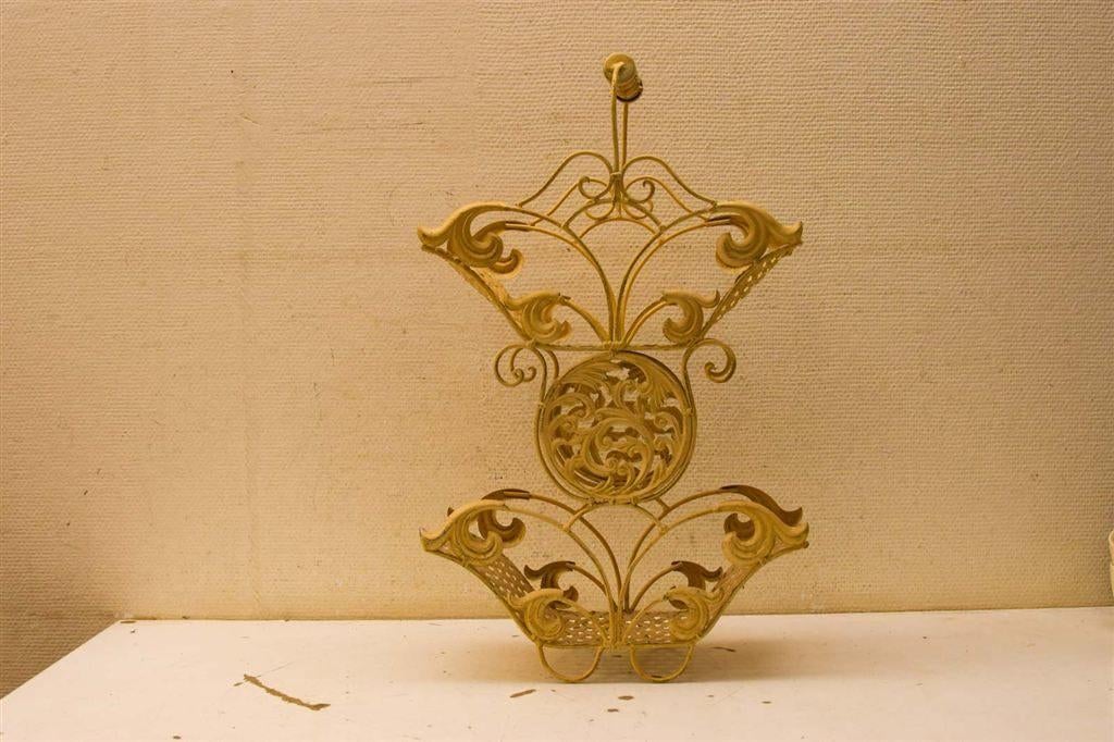 Vintage metalen plantenrek 50470, Gebruikt, Rond, Ophalen of Verzenden, Aardewerk