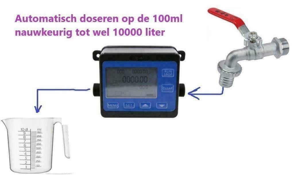 Digitale  watermeter  batchcontroller afmeten, Doe-het-zelf en Verbouw, Meetapparatuur, Ophalen, Nieuw, Overige meters