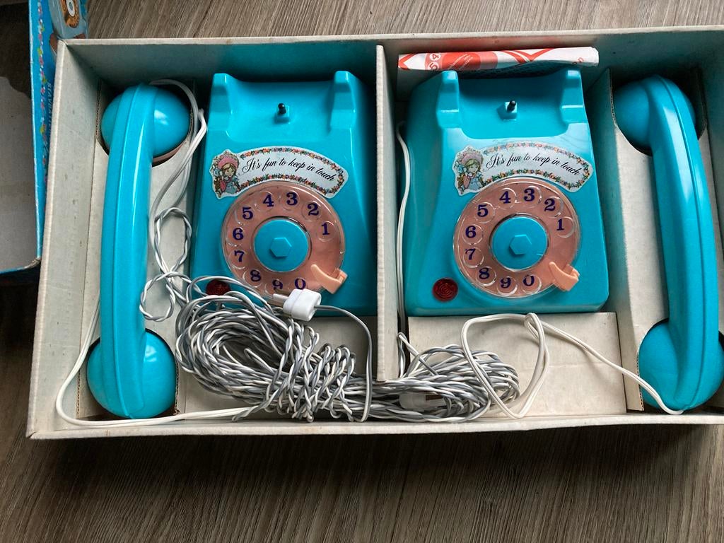 Vintage Kinder Intercom Telefoon Set in Originele Doos, Ophalen of Verzenden, Gebruikt, Jongen of Meisje