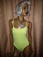 Bershka fluorescerende badpak maat S zgan, Geel, Badpak, Zo goed als nieuw, Bershka