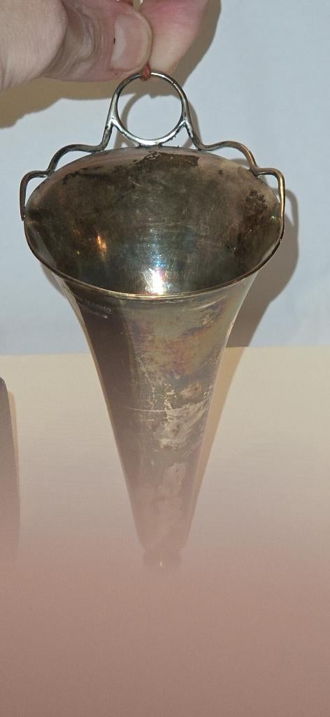 Zilveren bloemenvaasje voor in de Auto Novelty, Ophalen of Verzenden, Zilver