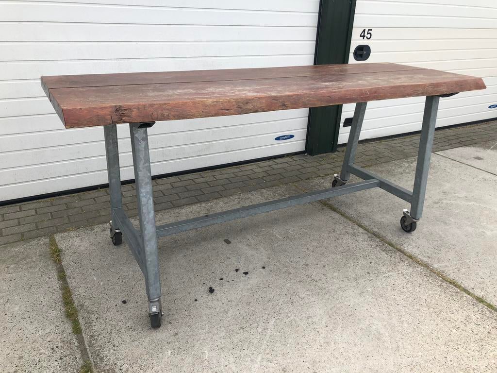 Grote statafel tuintafel bomstamstafel schaaldel tafel, Ophalen of Verzenden, Zo goed als nieuw, Rond, Hout