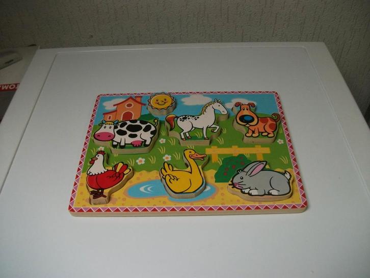 Puzzel boerderij dieren 7 delig, Kinderen en Baby's, Speelgoed | Houten speelgoed, Gebruikt, Ophalen of Verzenden