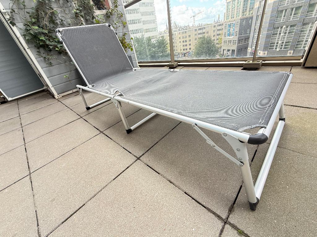 aluminium opvouwbaar ligbed, Tuin en Terras, Ophalen of Verzenden, Aluminium, Verstelbaar