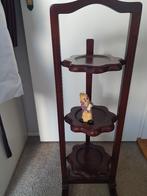 siertafeltje met 3 plateaus mahonie, Minder dan 55 cm, Rond, Zo goed als nieuw, Hout