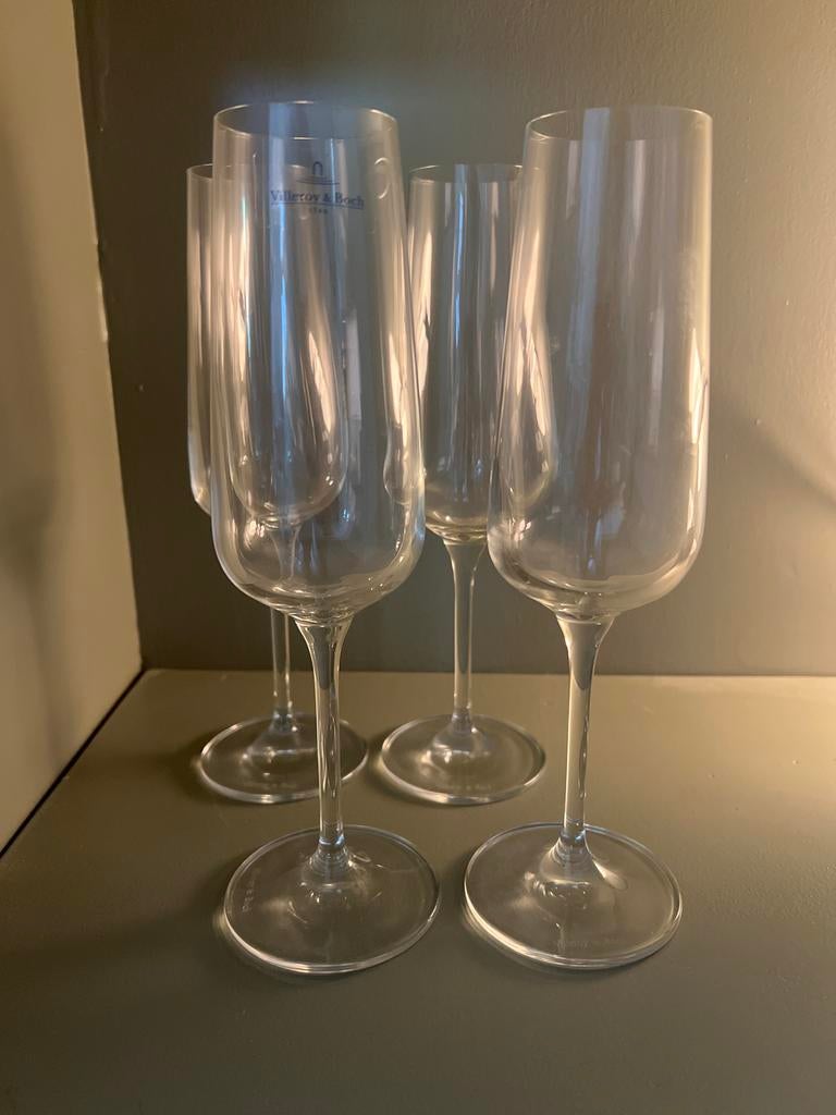 Villeroy & Boch Ovid Champagne Glazen, Ophalen of Verzenden, Zo goed als nieuw, Glas, Glas of Glazen