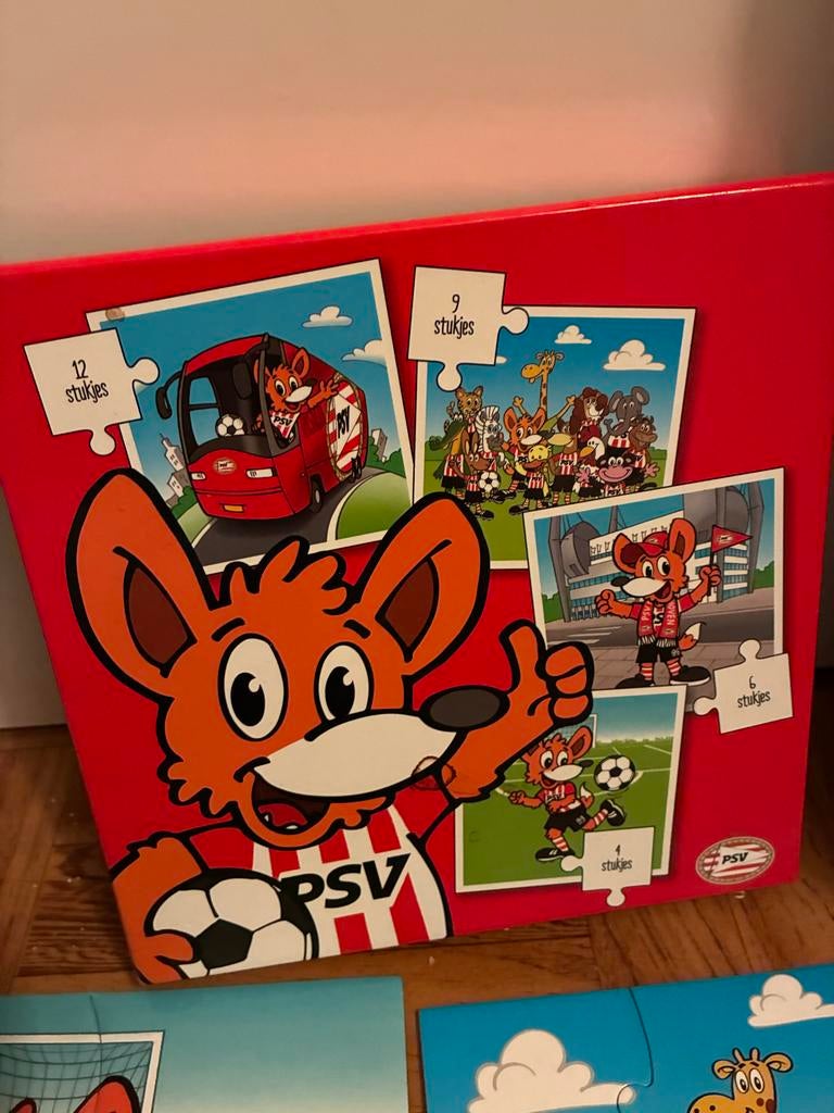 PSV Phoxy Puzzelset - 4 puzzels in één doos, Ophalen, 10 tot 50 stukjes, Gebruikt, 2 tot 4 jaar