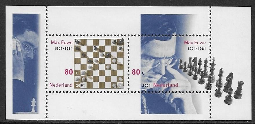 118.nederland nvph Blok1969 Max Euwe cw 2.00, Ophalen of Verzenden, Na 1940, Postfris