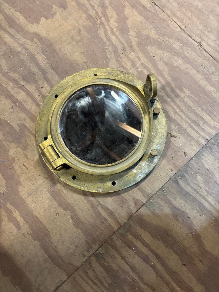 Antieke messing patrijspoort - Maritieme decoratie, Antiek en Kunst, Ophalen of Verzenden, Brons