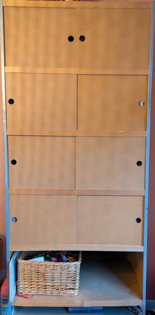 Kewlox houten kast met schuifdeuren - veel opbergruimte, Ophalen, Gebruikt, Modern, Functioneel