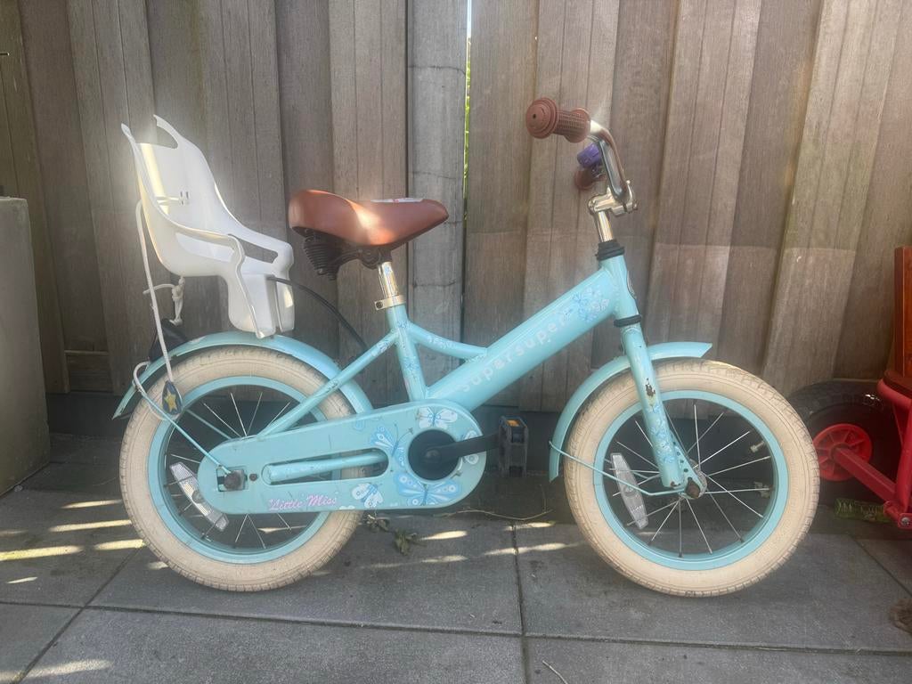 Kinderfiets Little Miss - Lichtblauw, Fietsen en Brommers, Ophalen, Gebruikt, Terugtraprem, 16 tot 20 inch