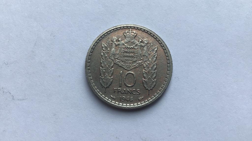 Monaco 10 francs 1946., Ophalen of Verzenden